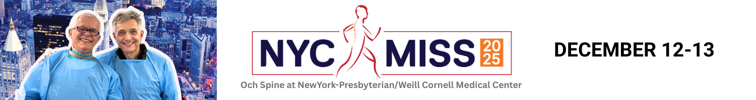 19th New York City MIS, Endoscopy, Robotics, 3D Navigation, Augmented Reality, VR, and AI Spine Symposium (Case-Based and Hands-On) Banner
